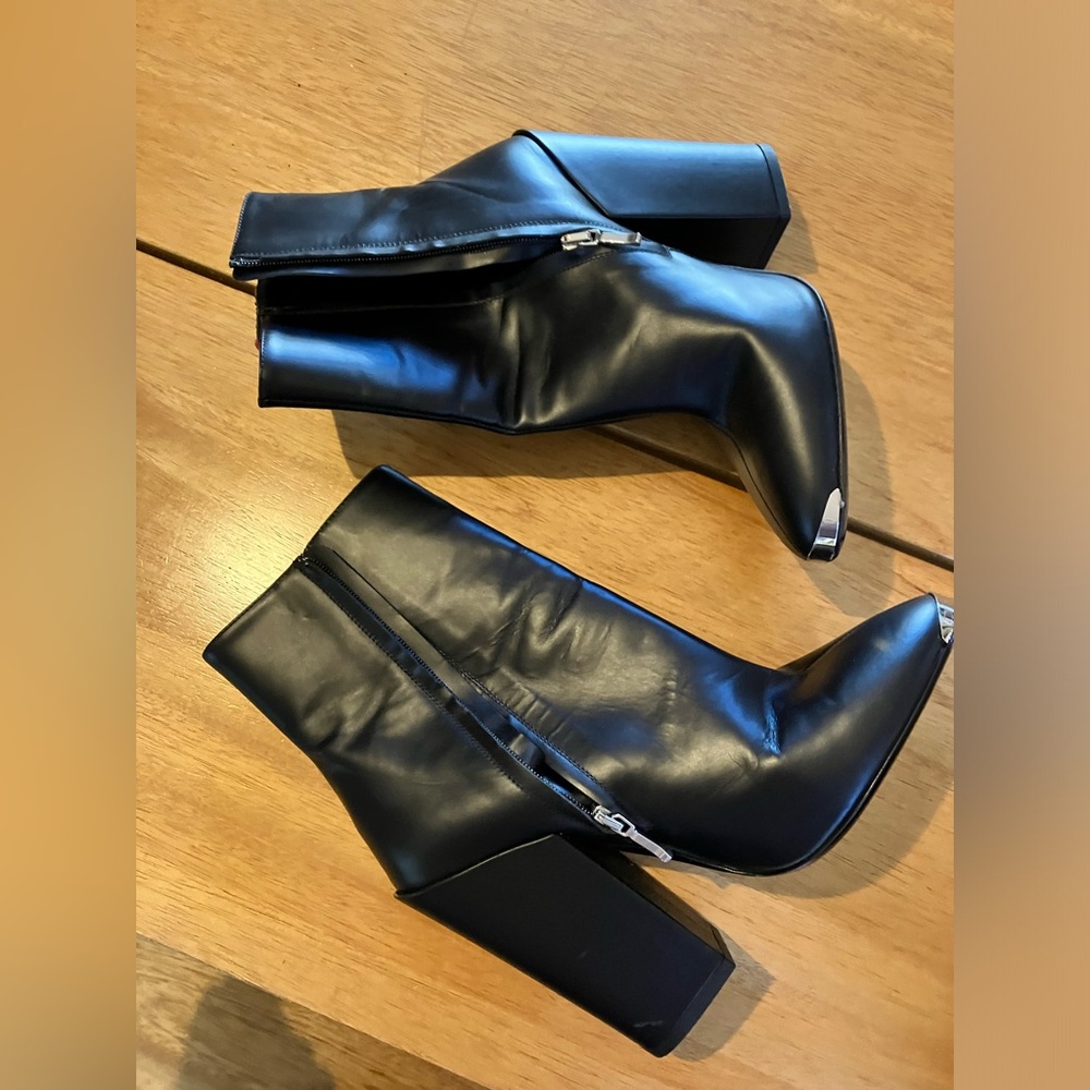 RARE! AMIRI Glitter Striper Leather Boots - Picture 8 of 13